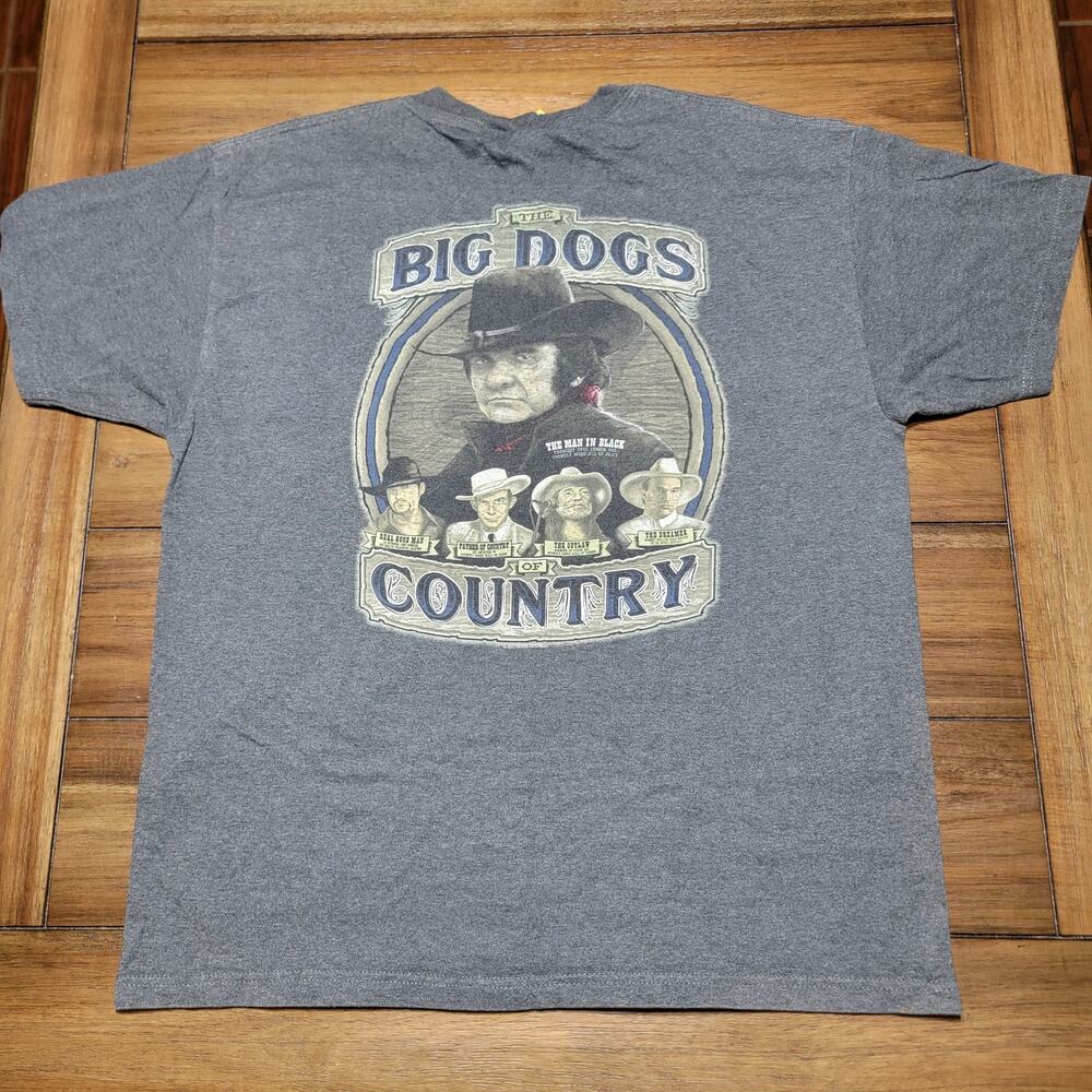 Big Dogs Dk. Grey Unisex Tee "The Big Dogs Of Country" - Size Large